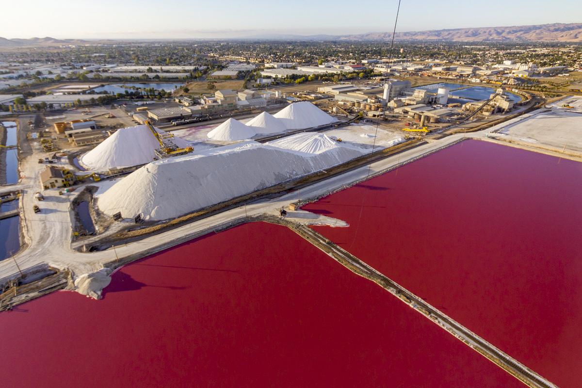 Cargill salt stacks, 2010. Credit: Cris Benton