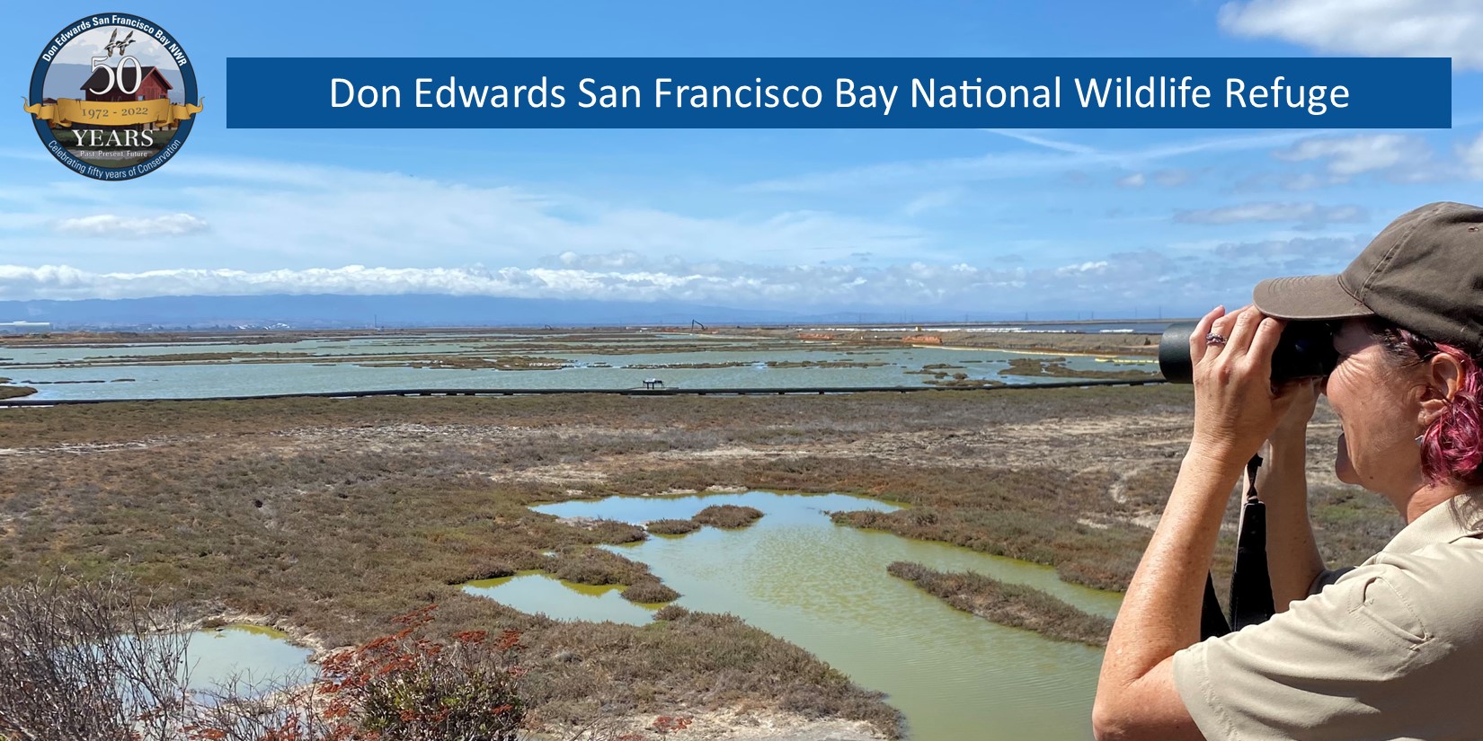 Refuge Biologist Rachel Tertes, here looking out at wetlands, will lead a bird walk on Saturday.