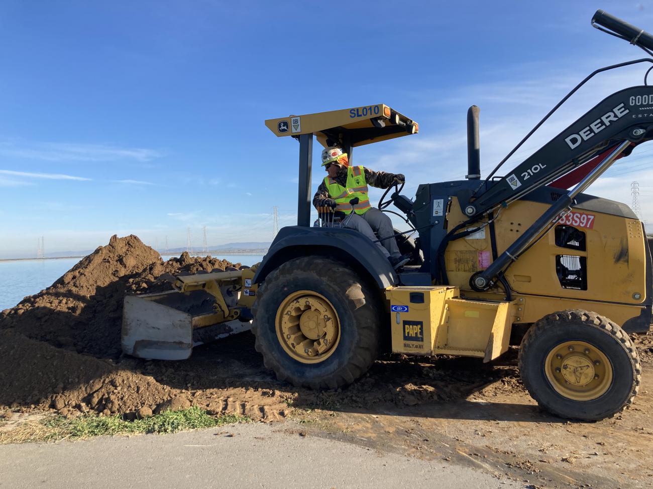 Earth mover at Mountain View ponds