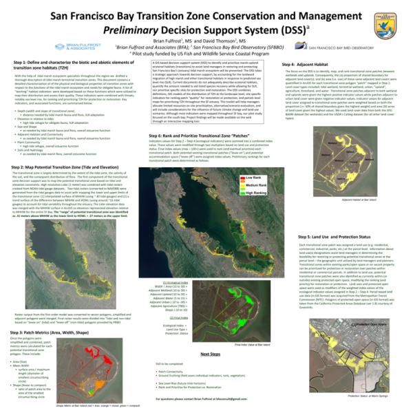 San Francisco Bay Transition Zone Conservation and Management Preliminary Decision Support System (DSS) (SBSS 2013) (Poster Thumbnail)