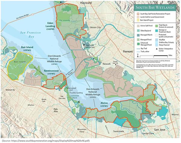 Map of South Bay Salt Pond Restoration Project