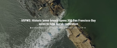 Headline over drone video still of breach, credit Jack Morris