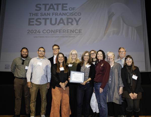 Restoration Project partners accepting the award. Credit: Carl Bredl, Floornet