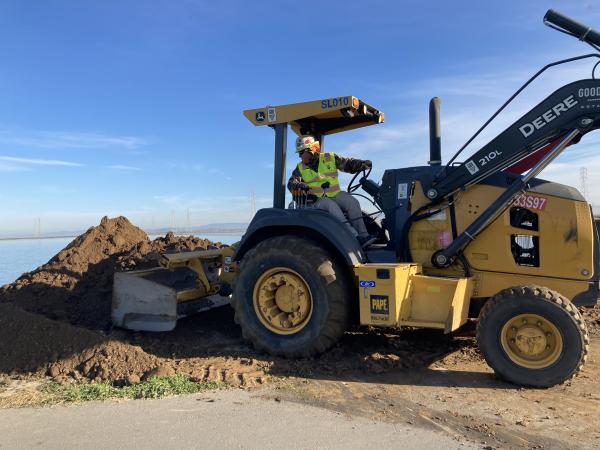 Earth mover at Mountain View ponds.