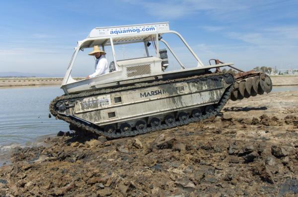 heavy equipment in the marsh