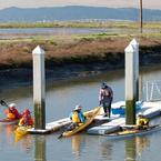 Kayakers at the new Eden Landing kayak launch. Credit: Judy Irving,  Pelican Media