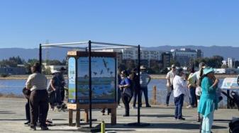 Celebrating the new trail. Credit: Eleanor Raab