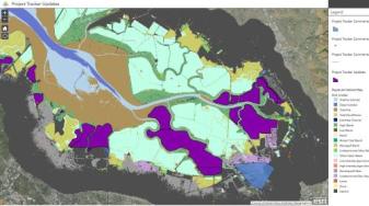 Interactive map of progress of SF Bay wetland habitat restoration. Credit: San Francisco Estuary Institute