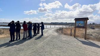 Visitors at the Flyway Trail